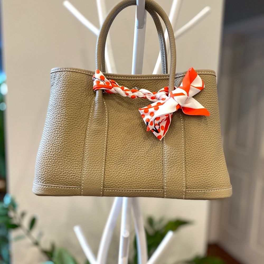 Troupe 30 Togo leather top handle Garden Party Satchel bag